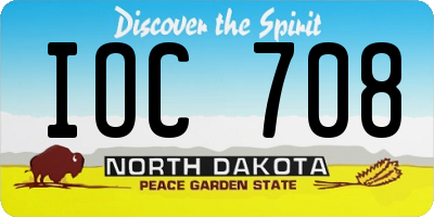 ND license plate IOC708