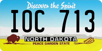 ND license plate IOC713