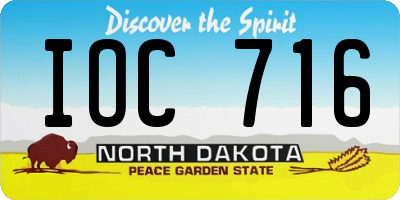 ND license plate IOC716