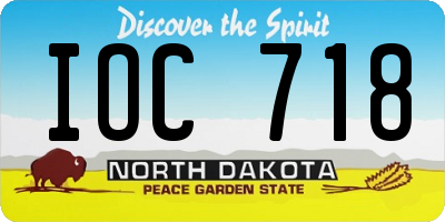 ND license plate IOC718
