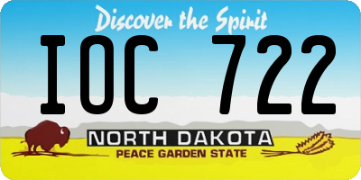ND license plate IOC722