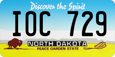 ND license plate IOC729