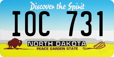 ND license plate IOC731