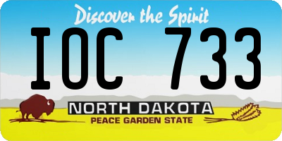 ND license plate IOC733