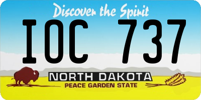 ND license plate IOC737
