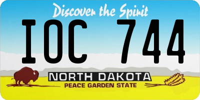 ND license plate IOC744