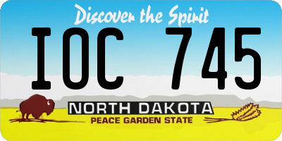 ND license plate IOC745