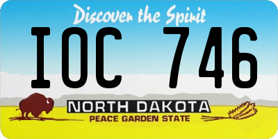 ND license plate IOC746