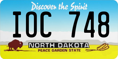 ND license plate IOC748