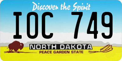 ND license plate IOC749