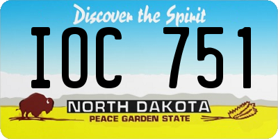 ND license plate IOC751