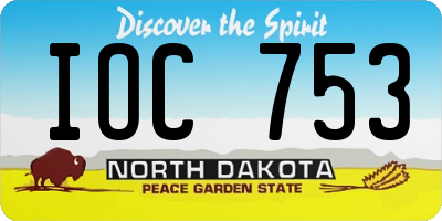ND license plate IOC753