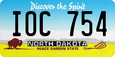 ND license plate IOC754