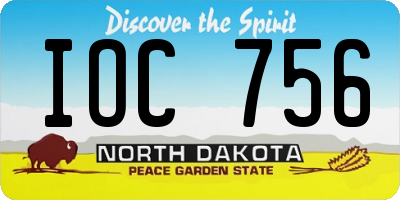 ND license plate IOC756