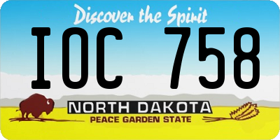 ND license plate IOC758