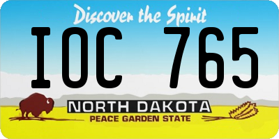 ND license plate IOC765