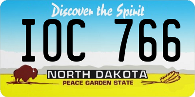 ND license plate IOC766