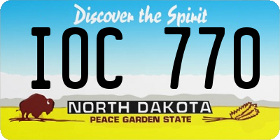 ND license plate IOC770