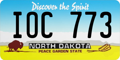 ND license plate IOC773