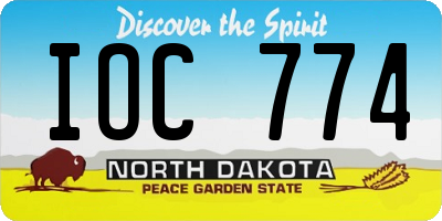 ND license plate IOC774