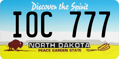 ND license plate IOC777