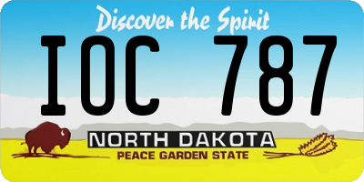 ND license plate IOC787