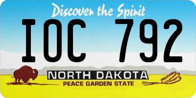 ND license plate IOC792