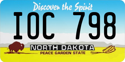 ND license plate IOC798
