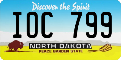 ND license plate IOC799