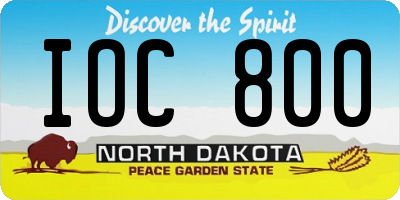 ND license plate IOC800