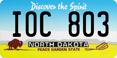 ND license plate IOC803