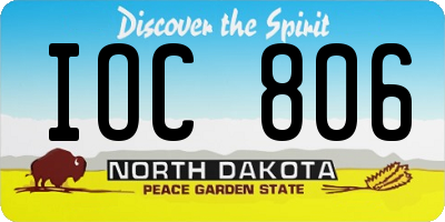 ND license plate IOC806