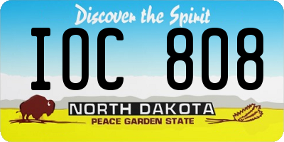 ND license plate IOC808