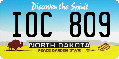 ND license plate IOC809