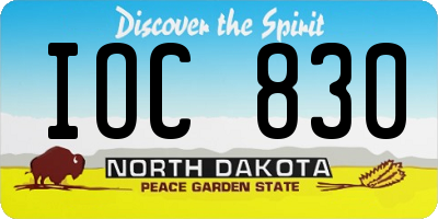 ND license plate IOC830