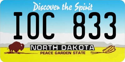 ND license plate IOC833