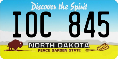 ND license plate IOC845
