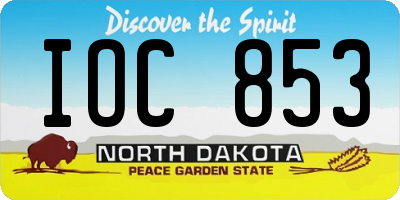 ND license plate IOC853
