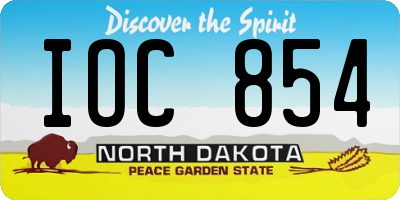 ND license plate IOC854