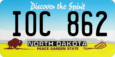 ND license plate IOC862