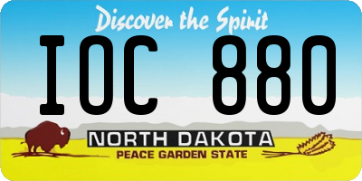ND license plate IOC880