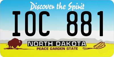 ND license plate IOC881
