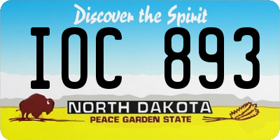 ND license plate IOC893