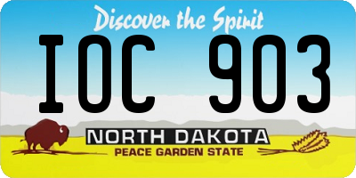 ND license plate IOC903