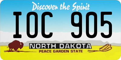 ND license plate IOC905
