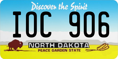 ND license plate IOC906