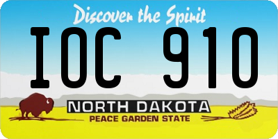 ND license plate IOC910