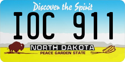 ND license plate IOC911