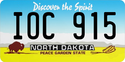 ND license plate IOC915