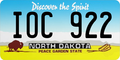 ND license plate IOC922